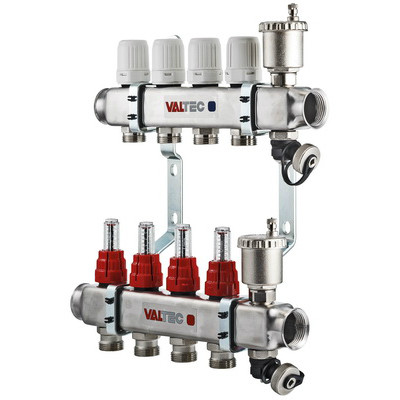 Коллекторная группа НЕРЖ Valtec расходомер.,1х8 вых. Евроконус 3/4