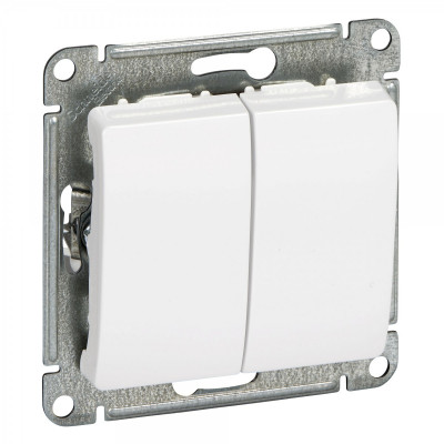GLOSSA Выключатель двухклавишный в рамку белый сх.5