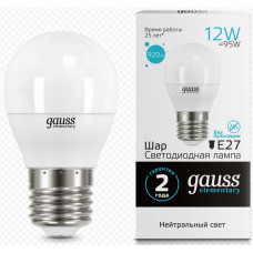 Лампа Gauss LED Elementary  12W E27 4100K шар