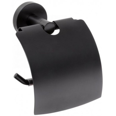 Держатель DARK для туалетной бумаги с крышкой 140x155x80мм, черный
