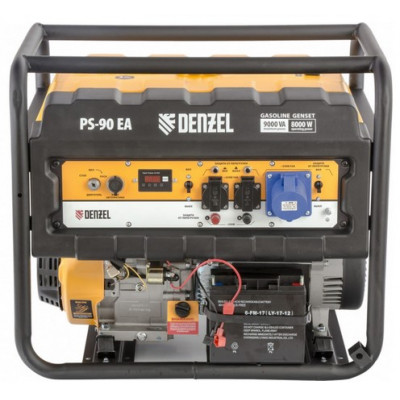 Генератор бензиновый PS-90EA, 9,0 кВт, 230В, 25л, коннектор автоматики, электростартер Denzel