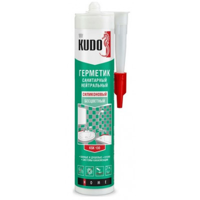 Герметик KUDO силиконовый санитарный прозрачный 280 мл