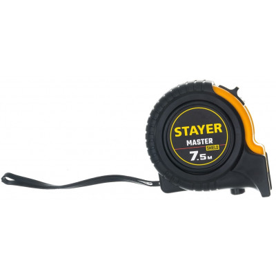 STAYER MASTER 7,5м / 25мм рулетка в ударостойком обрезиненном корпусе