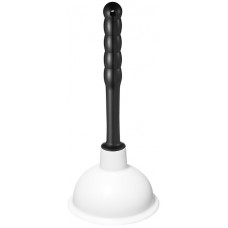 Вантуз-Гигант конический белый, диаметр 172 мм, ручка пластмассовая h=319мм черная