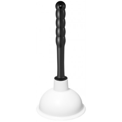 Вантуз-Гигант конический белый, диаметр 172 мм, ручка пластмассовая h=319мм черная