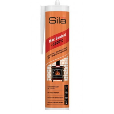 Герметик SILA PRO MAX SEALANT, селикатный, до  1500 С, для печей, 280мл /12шт/